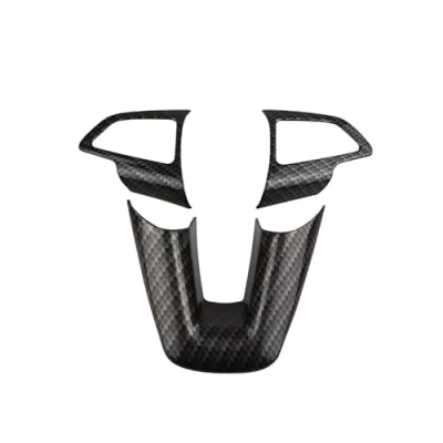 Abbildung von Auto Innenraum Für Ford Fiesta MK8 2017 2018 2019 2020 2021 Zubehör ABS Carbon Fiber ST Lenkradverkleidung Steuerknopf Rahmenabdeckung Innen
