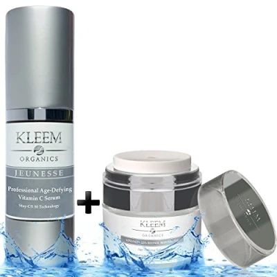 Abbildung von Hautpflege Bundle: Retinol Creme und Vitamin C Serum Anti Aging, Faltenreduktion, Hautaufhellung Feuchtigkeitsspendend &amp; Straffend Professionelle Gesichtspflege
