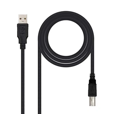 Abbildung von Nanocable 10.01.0105 BK USB 2.0 Kabel für Drucker, Typ A/M B/M, männlich männlich, schwarz, 4.5 mts