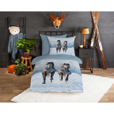 Abbildung von good morning Kinderbettwäsche &quot;Snowhorsesss&quot;, (2 tlg.), 100% Baumwolle/ Flanell (Biber)