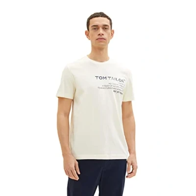 Abbildung von TOM TAILOR Herren 1035638 T Shirt, 18592 Vintage Beige, XL