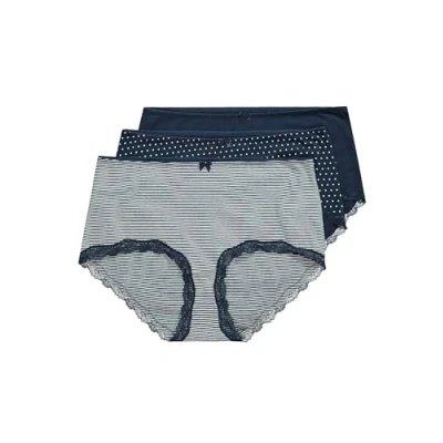 Abbildung von Ulla Popken 3 PACK OF Hipster Panties, Damen, Größe: 42/44, Night blue