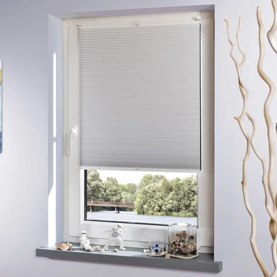 Abbildung von Bella Casa, Klemmfix Thermo Plissee verspannt, Verdunklung, 100 x 130 cm (Breite Höhe), weiß