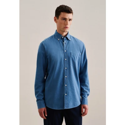 Abbildung von Seidensticker Casual Schwarze ROSE Hemd, Herren, Größe: Large, Blue