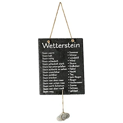 Abbildung von Cepewa Wetterstation Stein auf Schiefertafel Wettertafel Schild Tafel beschriftet 20 x 25 cm