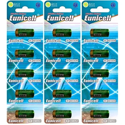 Abbildung von 15 x 4LR44 6V (3 Blister a 5 Batterien) Quecksilberfreie Alkaline Batterien PX28, 4G13, 476A, L1325 EINWEG Markenware Eunicell FBA