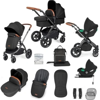 Abbildung von Ickle Bubba Stomp Luxe All in One Reisesystem mit Isofix Basis (Cirrus) (Schwarz/Midnight/Tan)