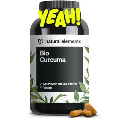 Abbildung von Bio Curcuma mit schwarzem Pfeffer 240 Kapseln 4350mg (Kurkuma) pro Tagesdosis Curcumin &amp; Piperin hochdosiert, vegan in Deutschland produziert laborgeprüft St