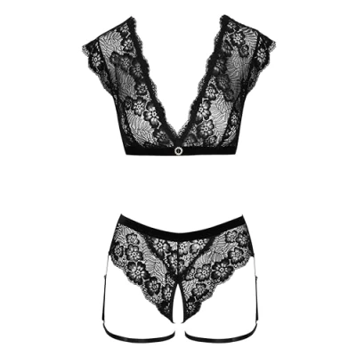 Abbildung von Cottelli Lingerie Dessous Set, Schwarz, XL