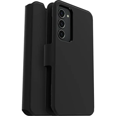 Abbildung von Samsung Galaxy S23 Plus Hülle Kunstleder OtterBox Klapphülle Handyhülle Schwarz Shockproof/Stoßfest