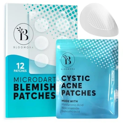 Abbildung von Pickel Patch Salicylic Acid, Pimple Patches Micro Needle, Hydrokolloid Pflaster mit Niacinamid, Hyaluronsäure &amp; Salicylsäure, Anti Gesicht für Zystische Hormonelle Akne (12 Stück)