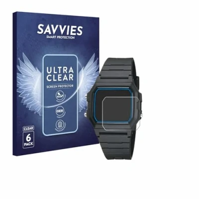 Abbildung von Savvies 6 Stück Schutzfolie für Casio F 105W 1AWYEF Displayschutz Folie Ultra Transparent