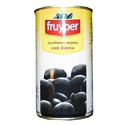 Abbildung von Oliven schwarz mit Stein / Aceitunas negras con hueso 200gr