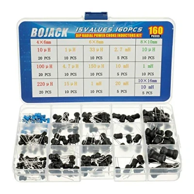Abbildung von BOJACK 15 Werte 160 Stück Induktivität 10 uH bis 20 mH DIP Radial Power Choke Induktoren Sortiment