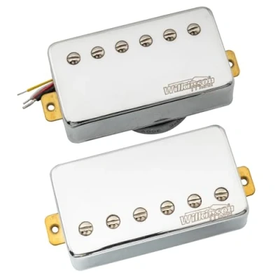 Abbildung von Wilkinson WOCHB Keramik PAF Humbucker Pickups Neck Bridge Tonabnehmer Set für Les Paul SG Style E Gitarre, Chrom