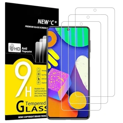 Abbildung von NEW&#039;C 3 Stück, Panzer Schutz Glas für Samsung Galaxy F62, Frei von Kratzern, 9H Härte, HD Displayschutzfolie, 0.33mm Ultra klar, Ultrabeständig