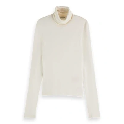 Abbildung von Scotch &amp; Soda CORE ROLL UP NECK LONG Sleeve Langarmshirt, Damen, Größe: XS, Off white