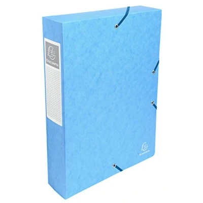 Abbildung von Exacompta 50606E 8er Pack Premium Sammelboxen aufgebaut mit Gummizug 60 mm breit aus extra starkem Colorspan Karton Rückenschild für DIN A4 Archivbox Heftbox Dokumentenbox Sammelmappe türkis