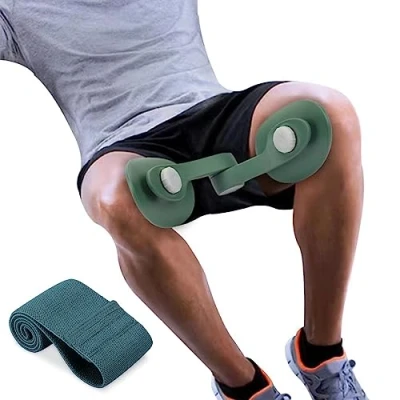 Abbildung von Oberschenkeltrainer 35lb Beckenboden Trainer Damen für Frau Beinpresse Po Zuhause MäNner Trainingsgerät FitnessgeräTe SportgeräTe Beckenbodenmuskeltrainer GesäßTrainer (Tintengrün)