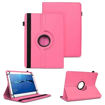 Abbildung von NAUC Tablet Hülle kompatibel für Huawei MediaPad M3 M5 Lite 10 Tasche Schutzhülle Schutzcase Cover 360 Drehbar Case, Farben:Pink