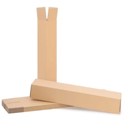 Abbildung von verpacking Versandhülsen eckig 630 x 105 mm Braun (Außenmaß 640 110 mm) 1 wellig Versandkarton DHL konform Versandrolle Versandrohr langer Faltkarton (20 Stück)