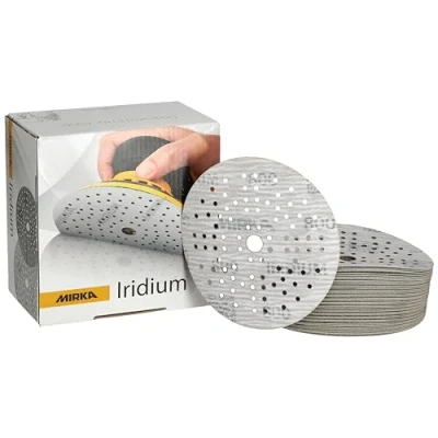 Abbildung von Mirka Iridium Premium Schleifpapier Ø 125mm Klett 89 Loch, Korn 800, 100 Stk / Zum Schleifen von Lack, Spachtel, Grundierung, Holz, Stahl, Mineralwerkstoffe, Kunststoff