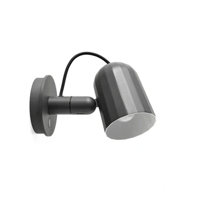 Abbildung von HAY Noc Wall Button LED Wandleuchte, dunkelgrau