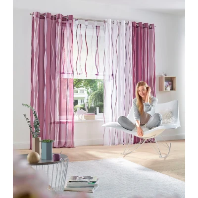 Abbildung von my home Gardine &quot;Dimona&quot;, (2 St.), 2er Set, transparent, Voile, Polyester