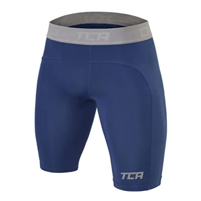 Abbildung von TCA Herren Pro Performance Kompressionsshorts, Schnelltrocknendes Baselayer Unterhose Tights Kurz Hose Laufunterwäsche Blau, M
