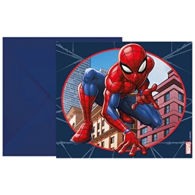 Abbildung von Spiderman Crime Fighter Einladungen 6 Stück