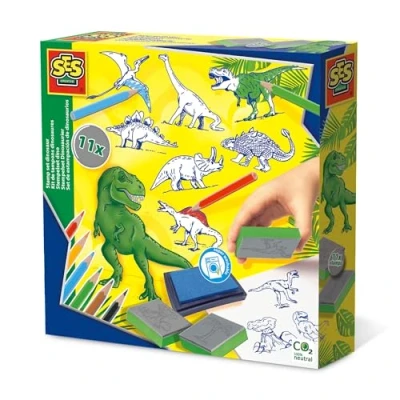 Abbildung von SES 14919 Creative Dinosaurier Stempelset Dinosaur Stempel Set, Grün, 40 x 200 mm