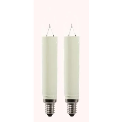 Abbildung von Rudolphs Schatzkiste Ersatzteil Schwibbogen Kleinschaftkerze, für 5 flammige LB/ Ketten,55V 3W 2er Blister, E10 Gewinde NEU Lichterbogen Fensterbogen Spitzbogen Erzgebirge Weihnachten Bergbau
