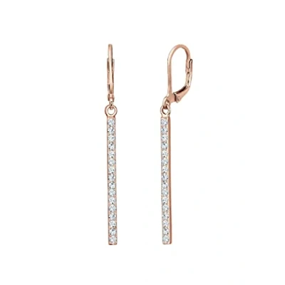 Abbildung von Elli GEO STAB Sparkling Ohrringe rosegoldcoloured, Damen, Größe: One Size, Rosegold coloured