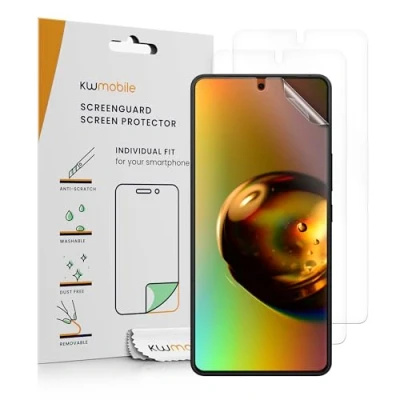 Abbildung von kwmobile 3X Displayschutzfolie kompatibel mit ASUS Zenfone 11 Ultra Folie klare Schutzfolien Set in transparent
