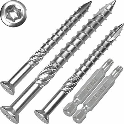 Abbildung von SCREW REBEL Terrassenschrauben 5 x 50 T INOX 1000 Stück Edelstahl gehärtet C1, Torx 25, inkl. 2x Bit