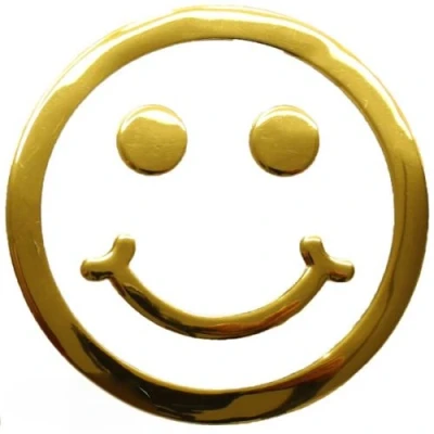 Abbildung von phil trade Aufkleber Sticker Gold Chrom 3D Emblem Smiley Emoji Auto Motorrad DZ 28G
