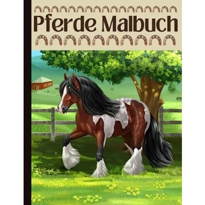 Abbildung von Pferde Malbuch: 40 wunderschöne Bilder von Pferden zum Ausmalen für Kinder, Geschenk Mädchen und Jungen, Teenager Erwachsene Entspannen