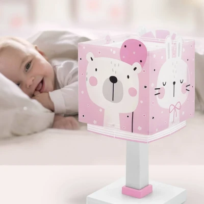 Abbildung von Dalber Kinder Tischlampe Nachttischlampe kinderzimmer Baby Jungle Urwald Tiere Dschungeltiere Rosa, 63111S, E14