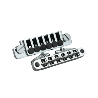 Abbildung von Guyker Guitar Tune O Matic Saddle Bridge BM003 and Vintage Stop Bar Lock TP6 Tailpiece Combo Replacement Compatible with Gibson Les Paul LP SG Style 6 Strings Electric (Chrome)