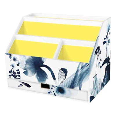 Abbildung von Clairefontaine 115938C Inkebana, Briefhalter / Briefablage Tischorganizer mit Schublade, 24x16x18 cm, ideal für den Schreibtisch, 1 Stück