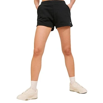 Abbildung von JJXX Women&#039;s JXABBIE HW RLX Every Brush SN Shorts, Black/Print:BRIGHTWHITE Logo, XS