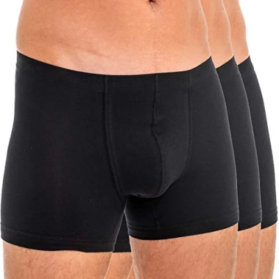 Abbildung von HERMKO 3901 3er Pack Herren Boxershorts Pant aus 100% Bio Baumwolle, Größe:D 6 = EU L, Farbe:schwarz