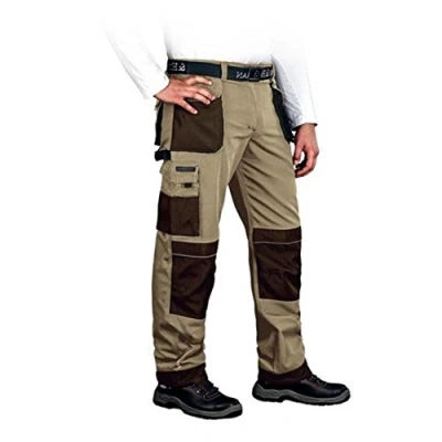 Abbildung von Leber &amp; Hollman Herren Arbeitshose LH FMN T B, 65% Polyester 35% Baumwolle 270 g/m2, Bundhose mit Taschen für Knieschoner, 9 Multifunktionstaschen+ Schlaufe und Schlüsselhaken