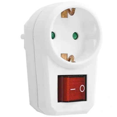 Abbildung von ORNO AE 13188(GS) Adapter Steckdose 1 Schuko Anschlüssen mit Schalter