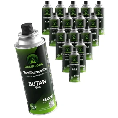 Abbildung von CAMPLORA 16x 227g Butan Gaskartuschen mit MSF 1a Ventil für Grill, Campingkocher, Gasheizung, Gaskocher, camping gas, gaskartusche, 227g, Gasflasche butane gas cartridges