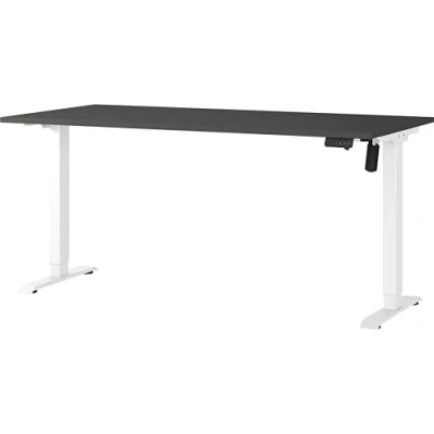 Abbildung von Germania Schreibtisch 8024 569, in Graphit/Weiß, elektr. höhenverstellbar, 160 x 119 80 cm (BxHxT)