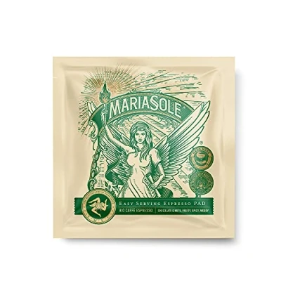 Abbildung von Mariasole Caffè Espresso Bio E.S.E Pads 50 Stück je 7g Kaffeepads ESE Traditionelle Röstung in Sizilien über Holzfeuer Handarbeit