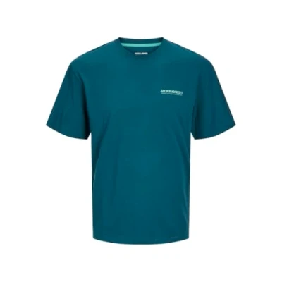 Abbildung von JACK&amp;JONES JUNIOR Jungen JJELEGACY Tee SS O Neck JNR T Shirt, Deep Teal/Detail:Winter Green/FIT Loose, 176 cm