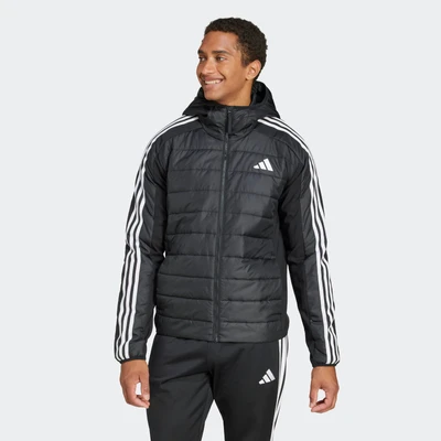 Abbildung von adidas Herren Essentials 3 Stripes Insulated Hooded Hybrid Jacket Jacke, Black, XXL