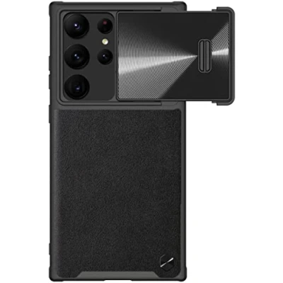 Abbildung von Nillkin CamShield S Serie Schutzhülle aus Leder für Samsung Galaxy S23 Ultra, Schwarz